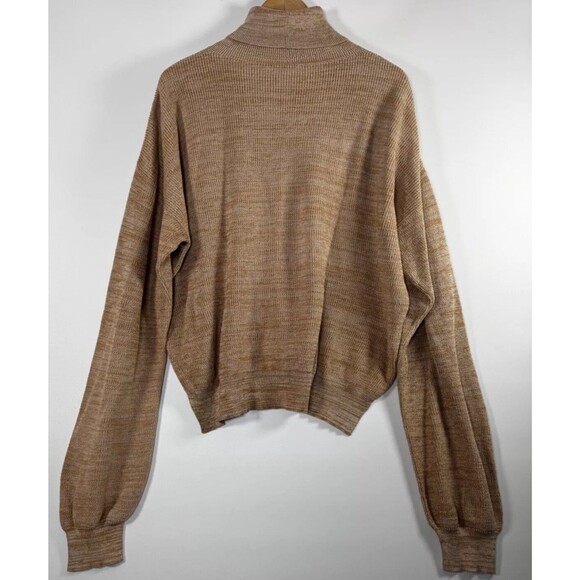 Sama Knits Womens Large Turtleneck Sweater Brown Organic Cotton Oversized Peru - Picture 4 of 12